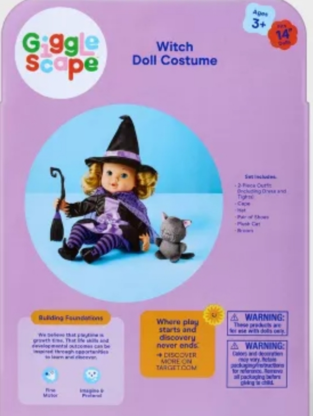 Gigglescape Witch Doll Costume with Plush Cat NWT - Picture 10 of 11